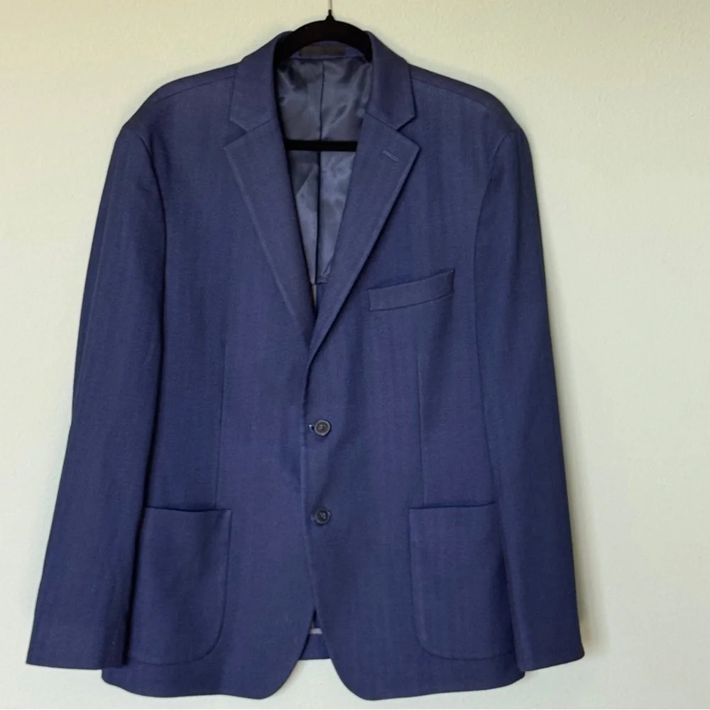 Michael Kors Mens Classic Blue Two Button Blazer Sport Coat Jacket
